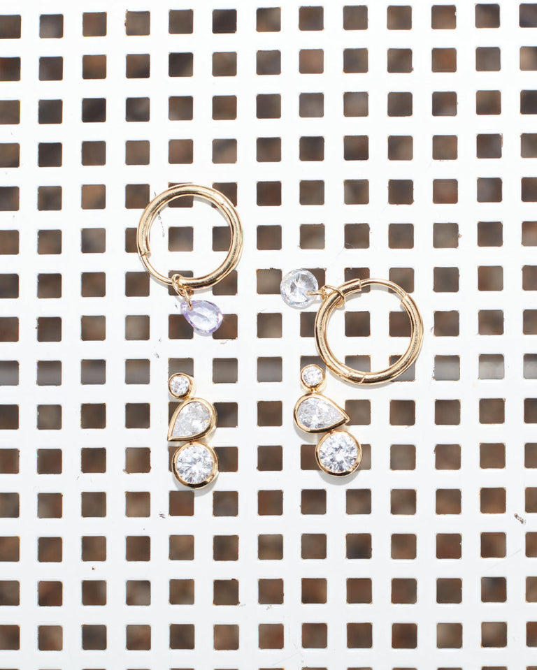 Comme deux pois dans une cosse II - Boucles d'oreilles en zircone et vermeil d'or recyclé