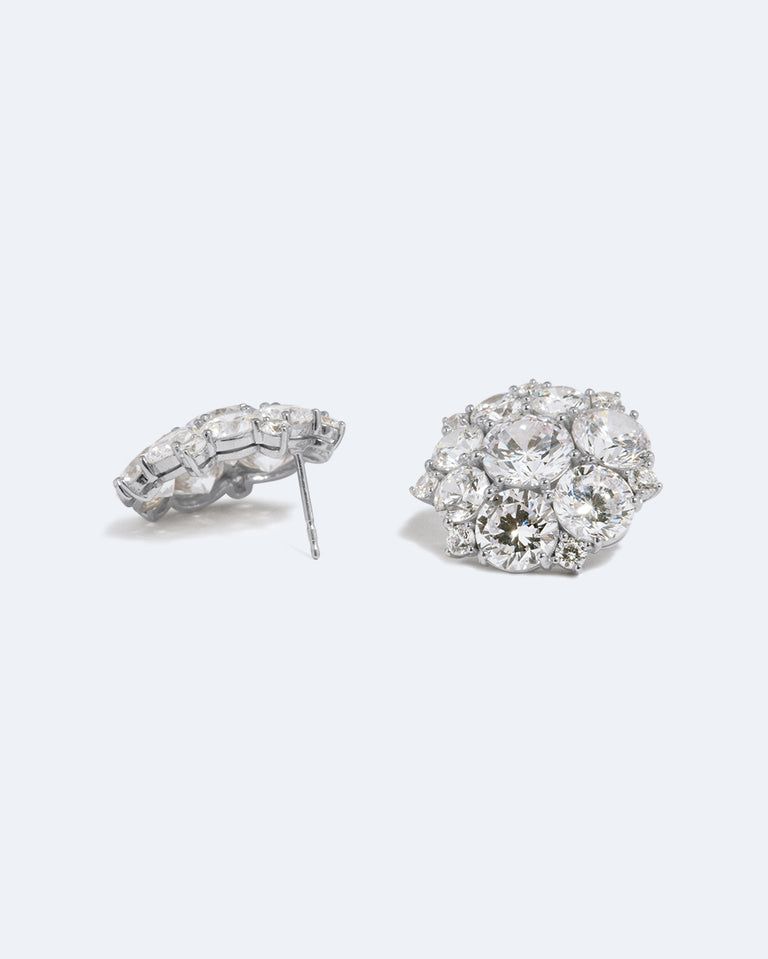 The Many‐Headed Hydra - Zirconia and Recycled Silver Earrings