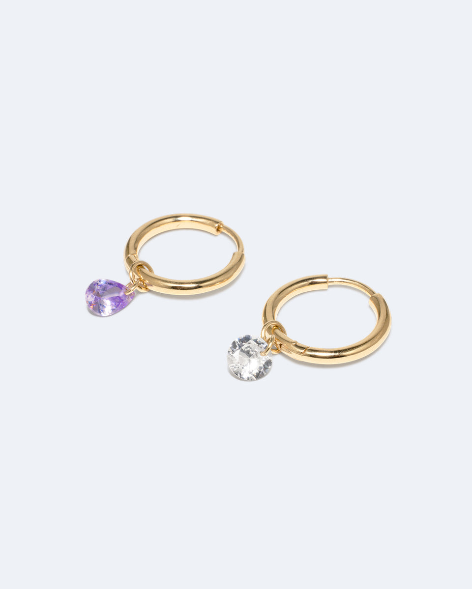 Quelle Alouette ! - Boucles d'oreilles en oxyde de zirconium et vermeil