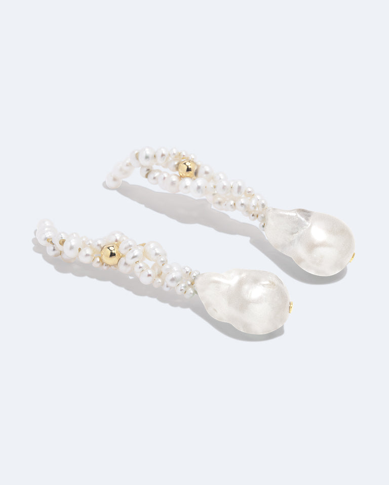 Gotcha  - Pearl and Recycled Gold Vermeil Earrings
