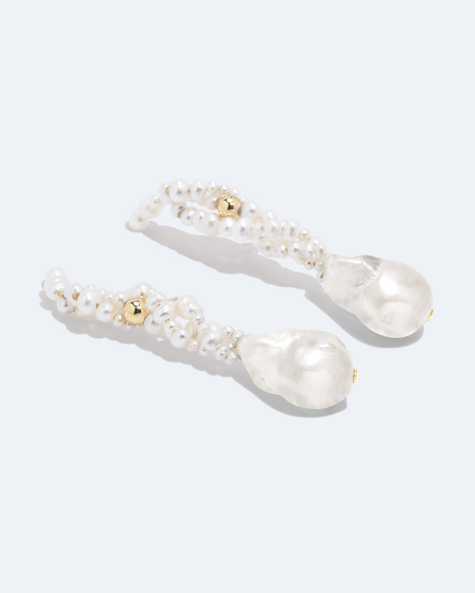 Gotcha  - Pearl and Recycled Gold Vermeil Earrings