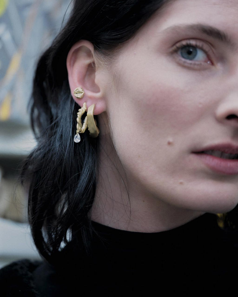 Time is Not an Illusion - Zirconia and Recycled Gold Vermeil Earrings