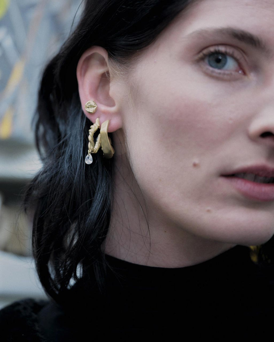 Le temps n'est pas une illusion - Boucles d'oreilles en oxyde de zirconium et vermeil