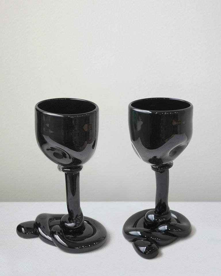 Thaw - Lot de 2 verres à vin recyclés noirs
