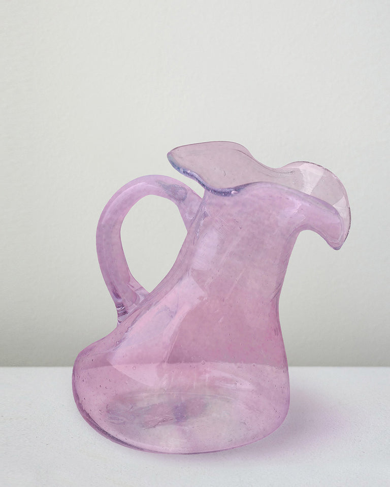 Thaw - Grande cruche en verre recyclé rose