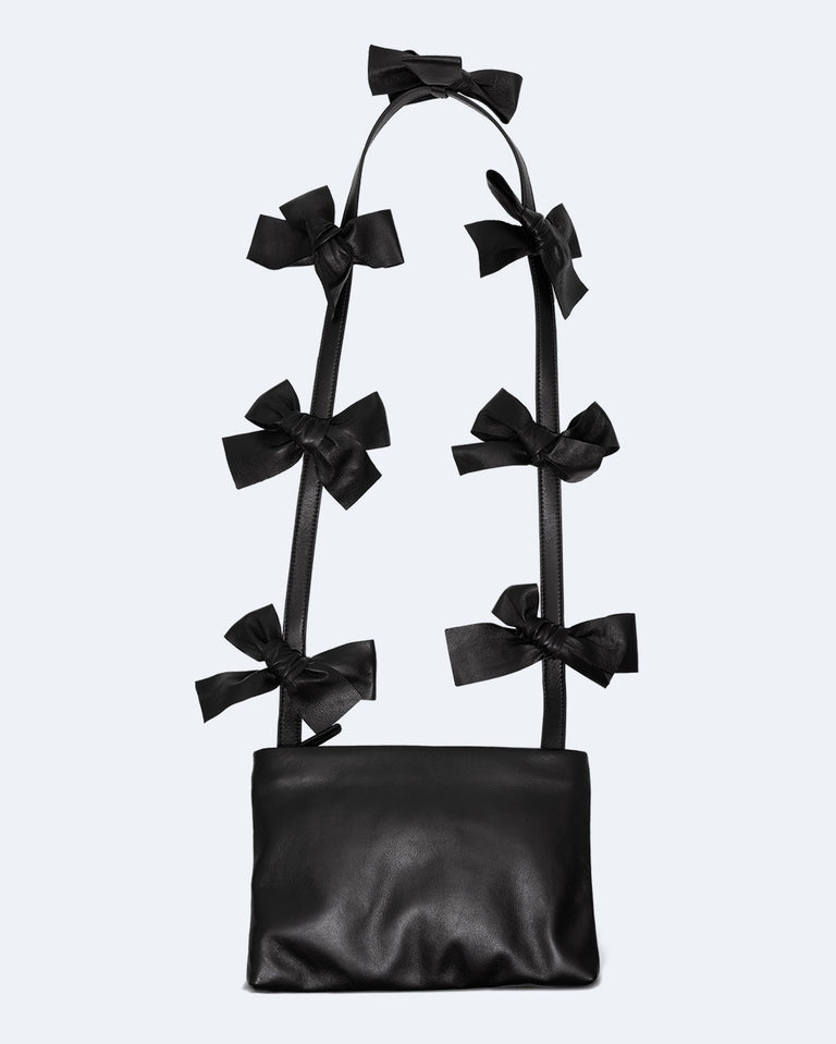 The Bows II - Sac bandoulière noir avec nœuds
