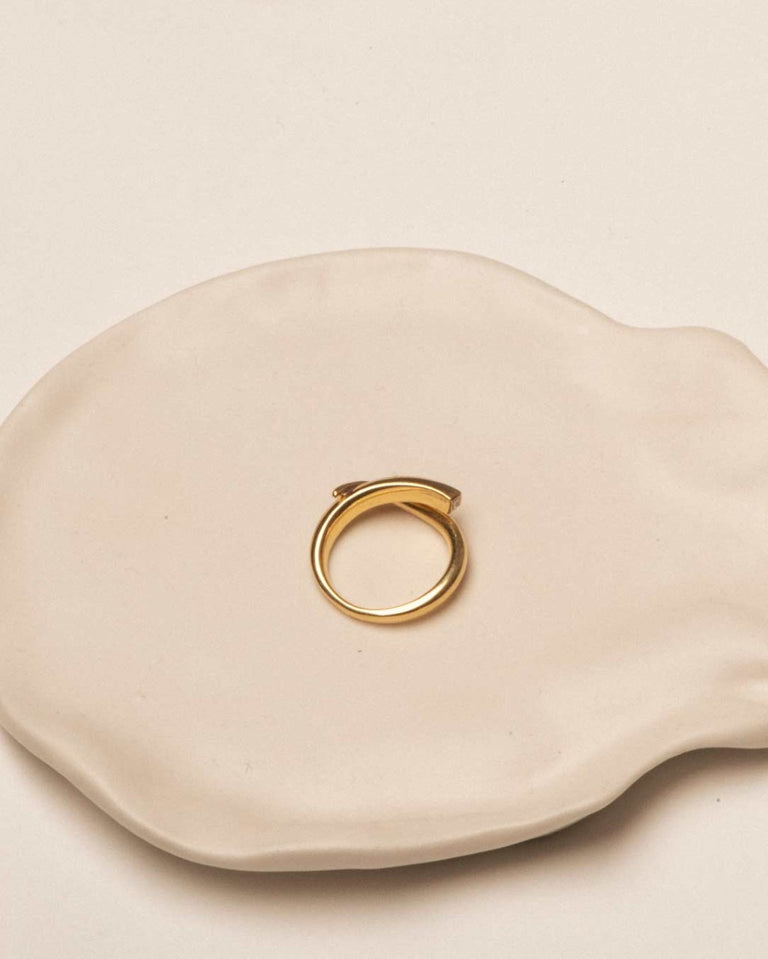 Une Rivière dans les Vallées - Bague en Or Jaune 18 Carats et Diamants