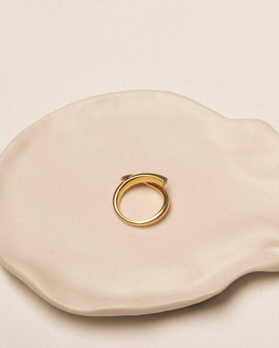 Une Rivière dans les Vallées - Bague en Or Jaune 18 Carats et Diamants