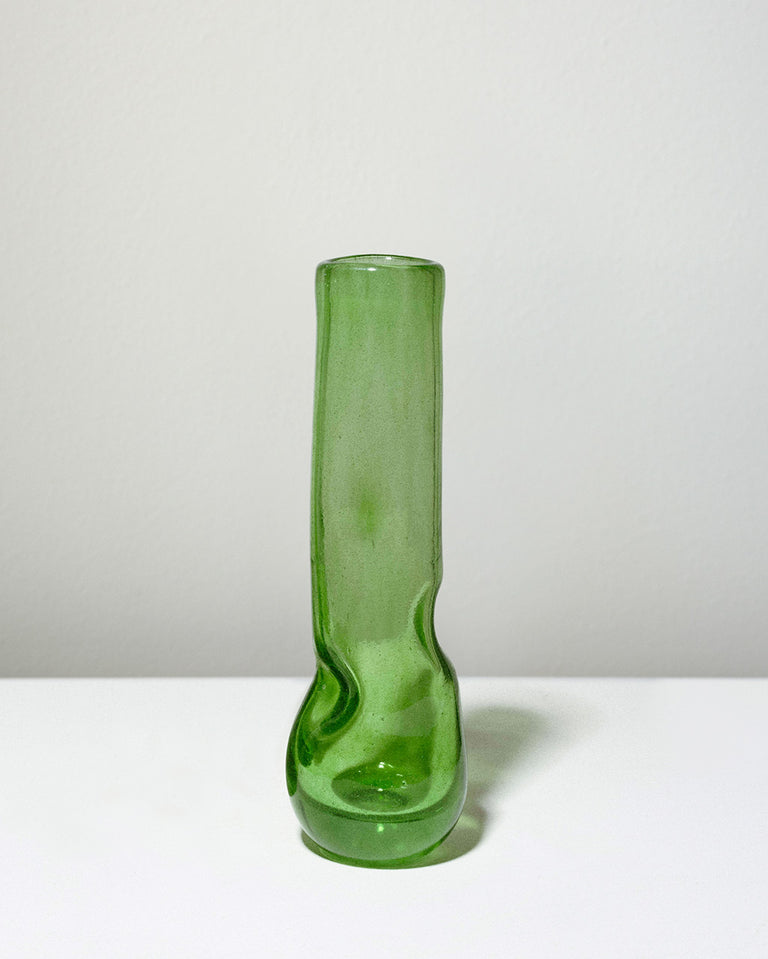 Crumple - Recycled Glass Small Crumple Vase in Leaf Green
