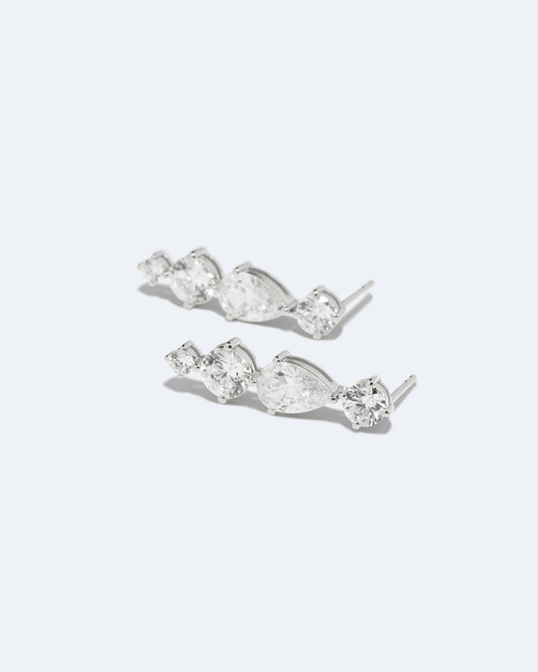 The Delusional "Time Vacuum" - Zirconia and Recycled Silver Earrings