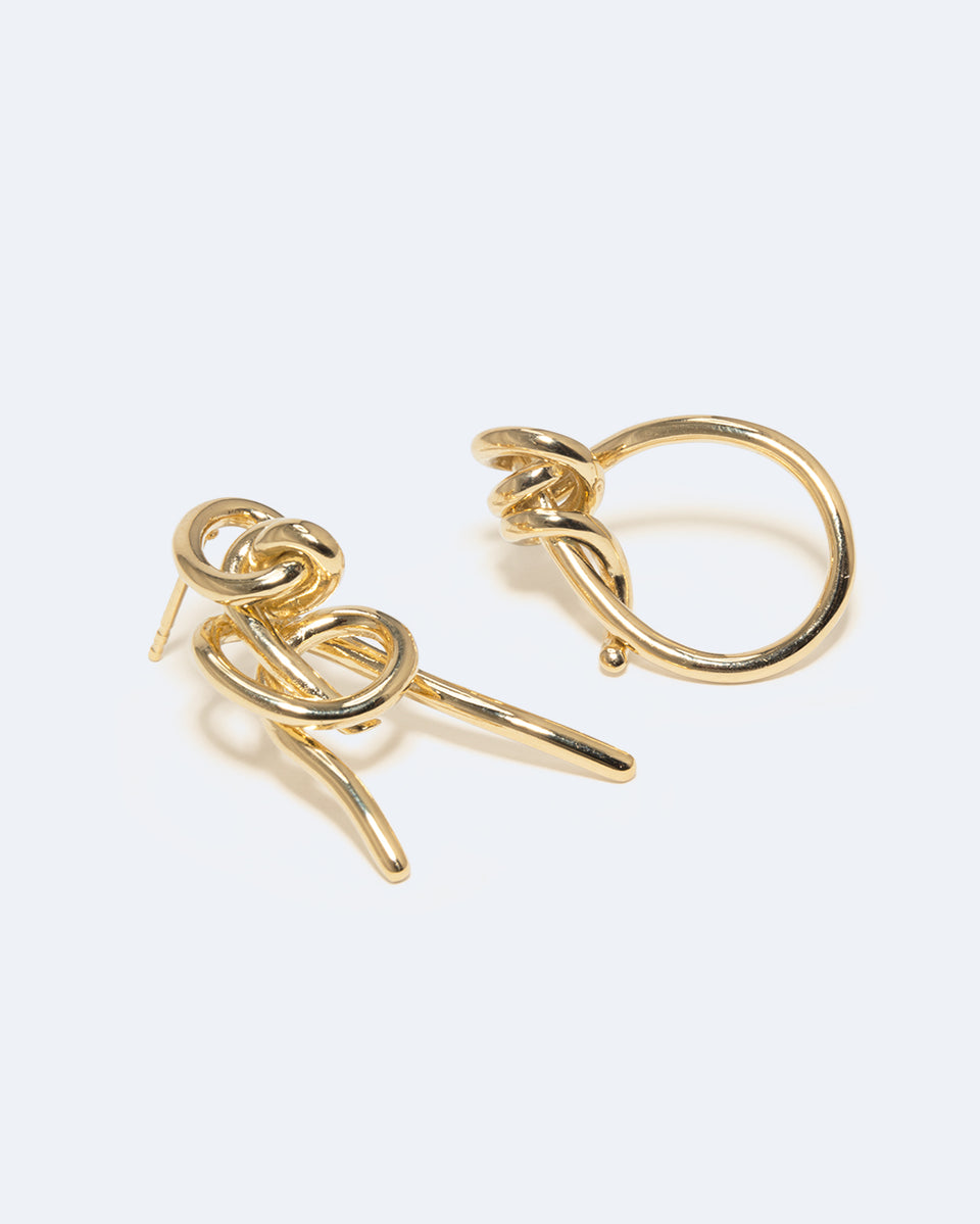 Boucles d'oreilles en vermeil d'or recyclé "Notsobig" Thread II