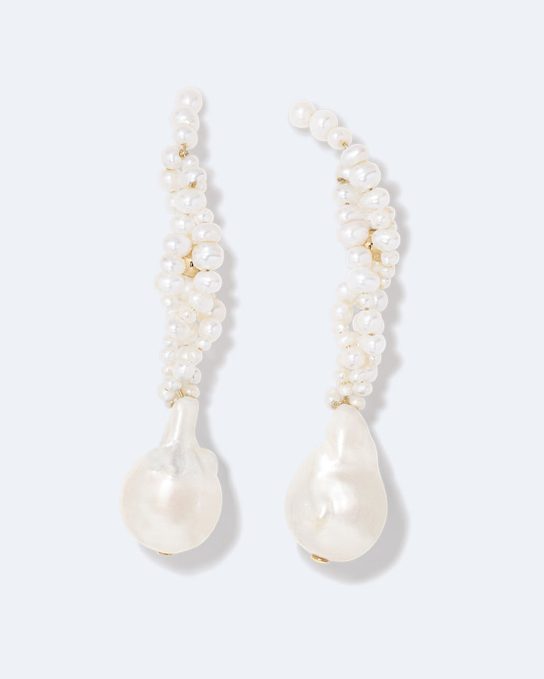 Gotcha  - Pearl and Recycled Gold Vermeil Earrings