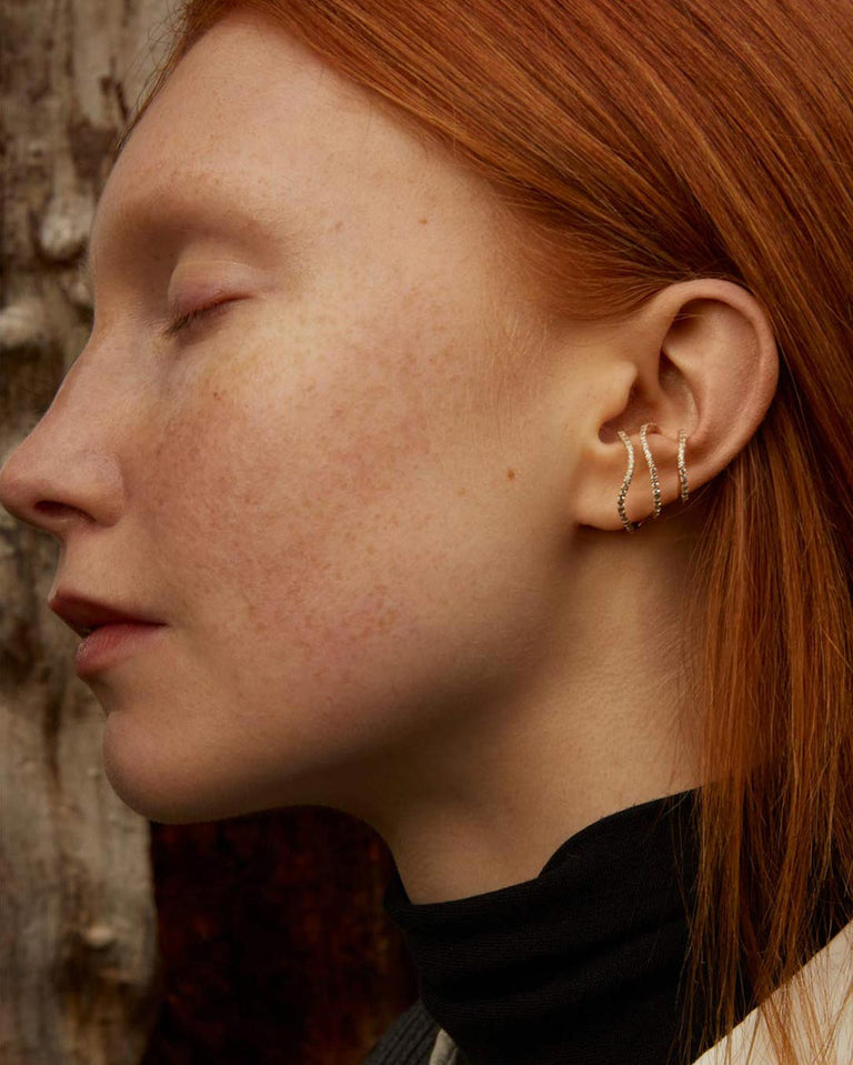 Riot. Strike. Riot. - White Topaz and Recycled Gold Vermeil Ear Cuff