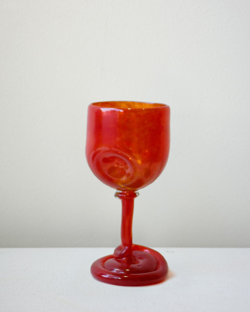 Thaw - Recycled Wine Glass in Red