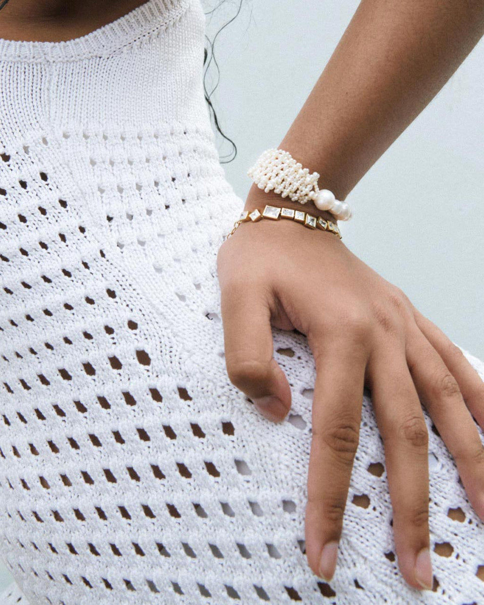 Cove - Bracelet en perles et vermeil d'or recyclé
