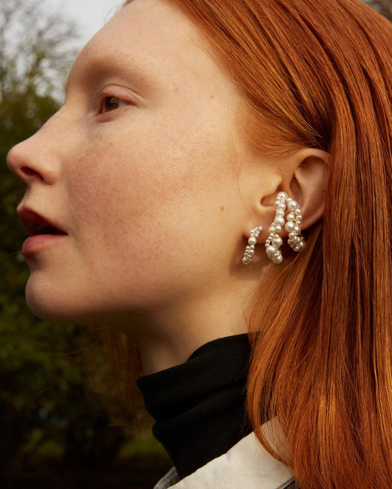 Stratus - Boucles d'oreilles perle et vermeil
