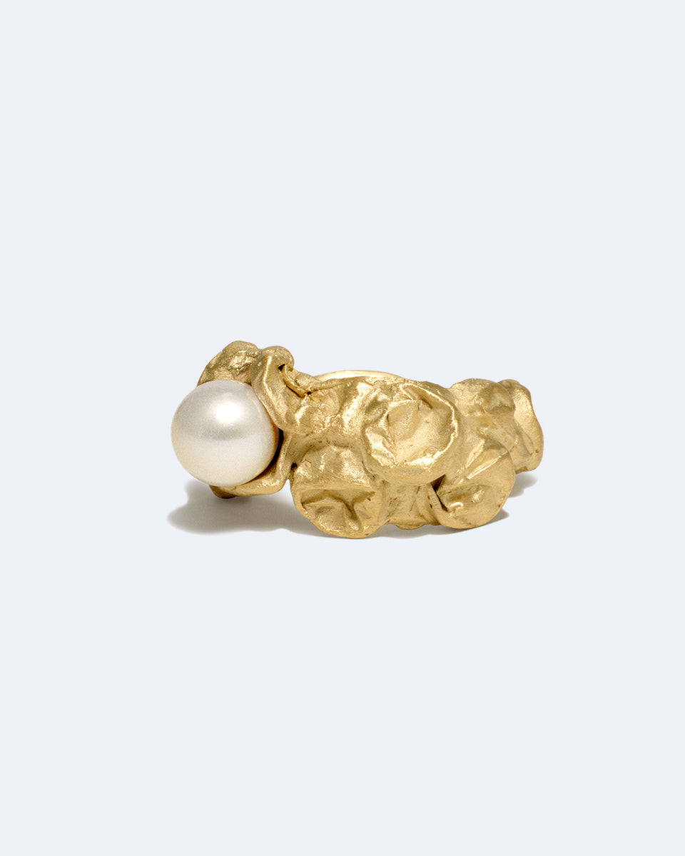 Bague Bubble - Perle et Vermeil Or