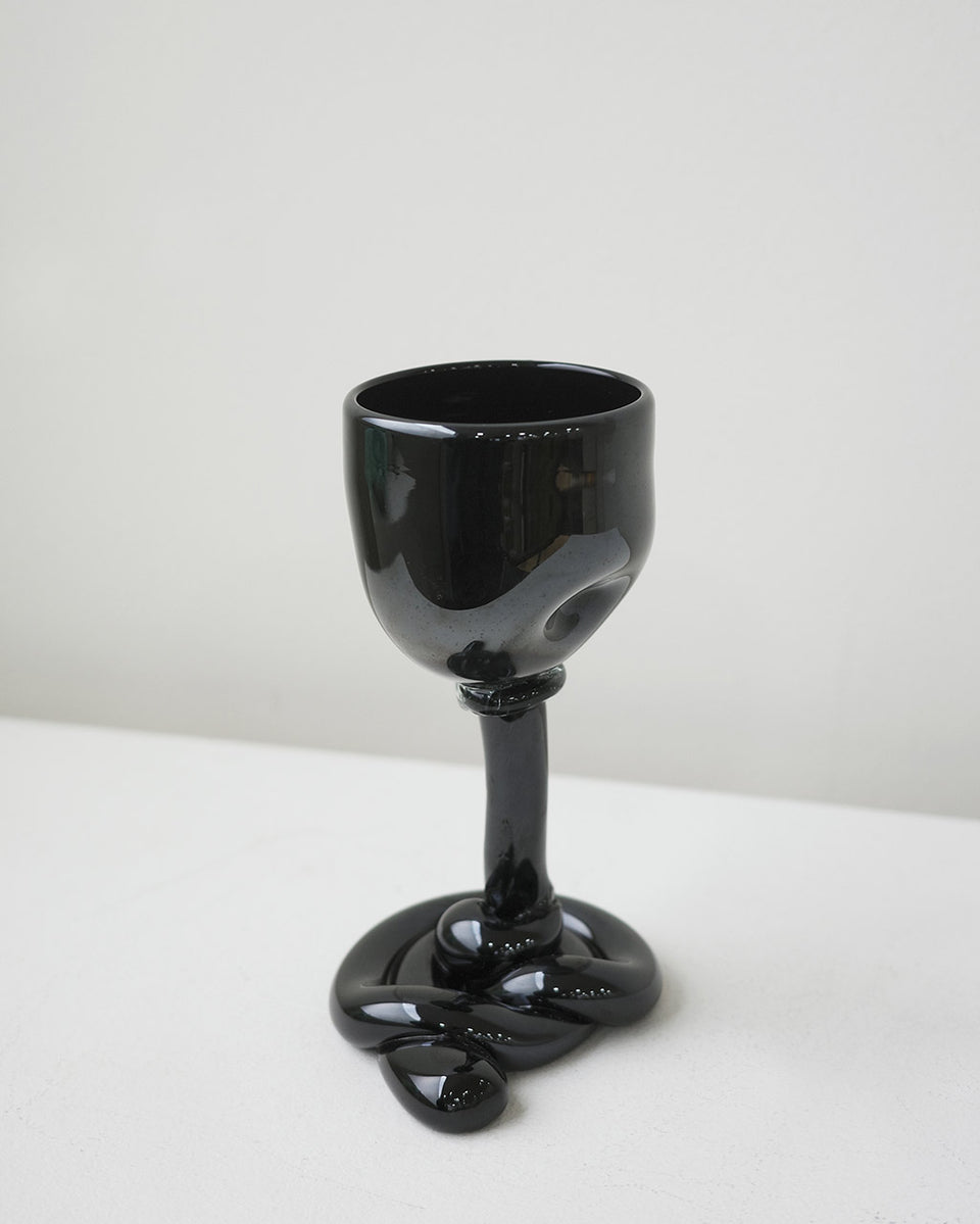 Thaw - Recycled Wine Glass in Black