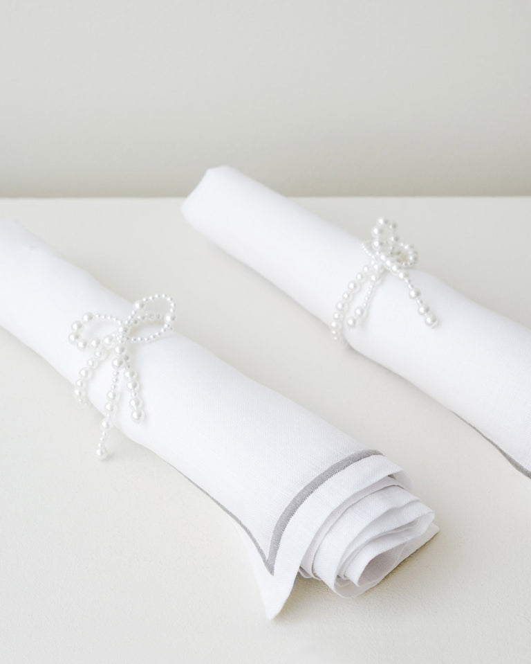 L30 - Lot de 2 ronds de serviette fausses perles