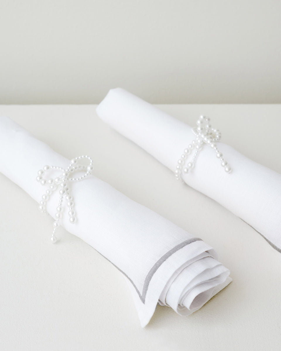 L30 - Lot de 2 ronds de serviette fausses perles