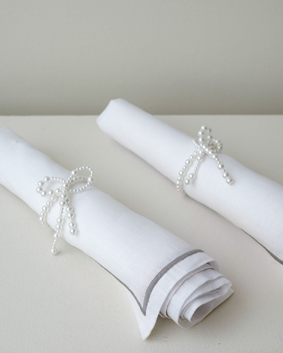 L30 - Lot de 2 ronds de serviette fausses perles