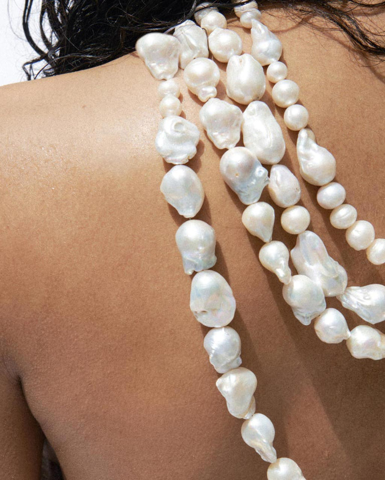 Foraging - Pearl and Recycled Silver Necklace