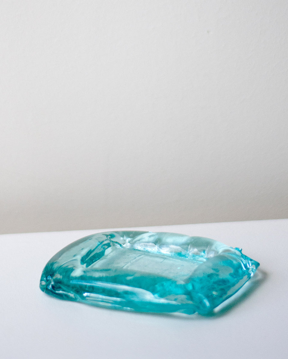 Exhale - Recycled Glass Medium Cushion Ashtray in Clear