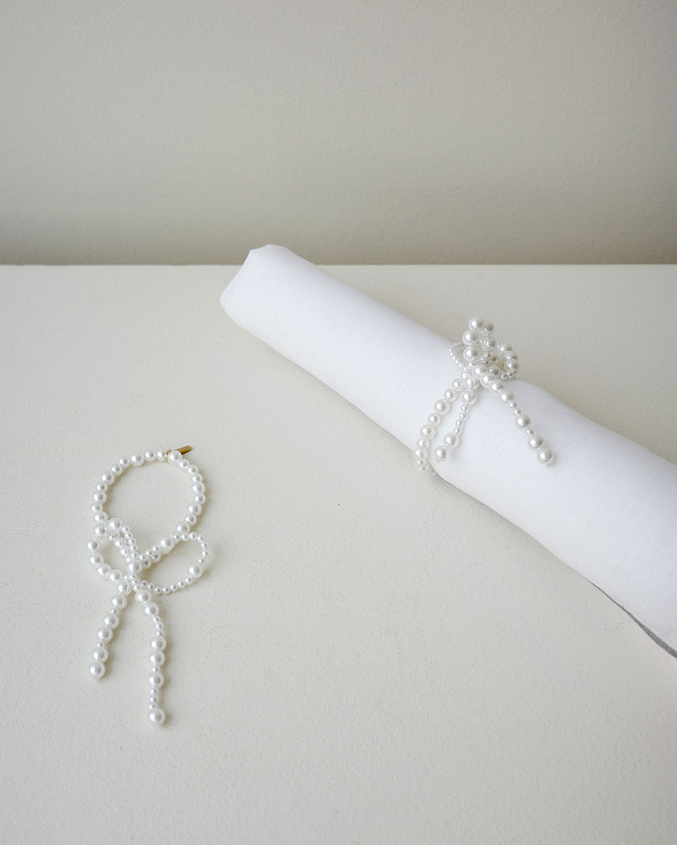 L30 - Lot de 2 ronds de serviette fausses perles