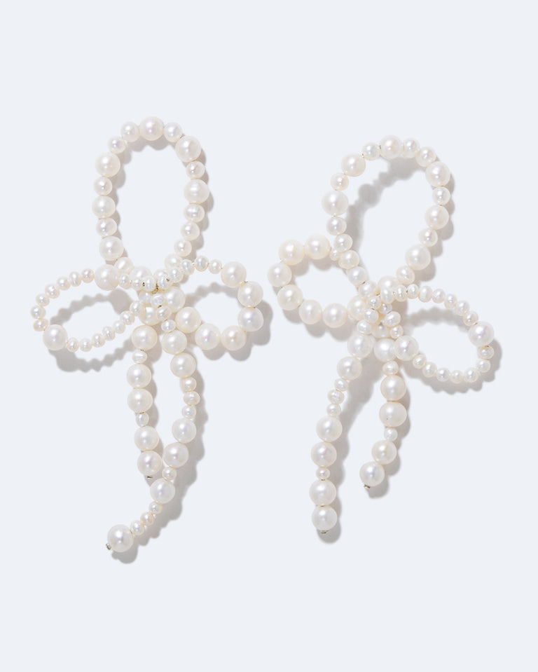 Boucles d'oreilles « Whopping Great » avec perles et argent recyclé