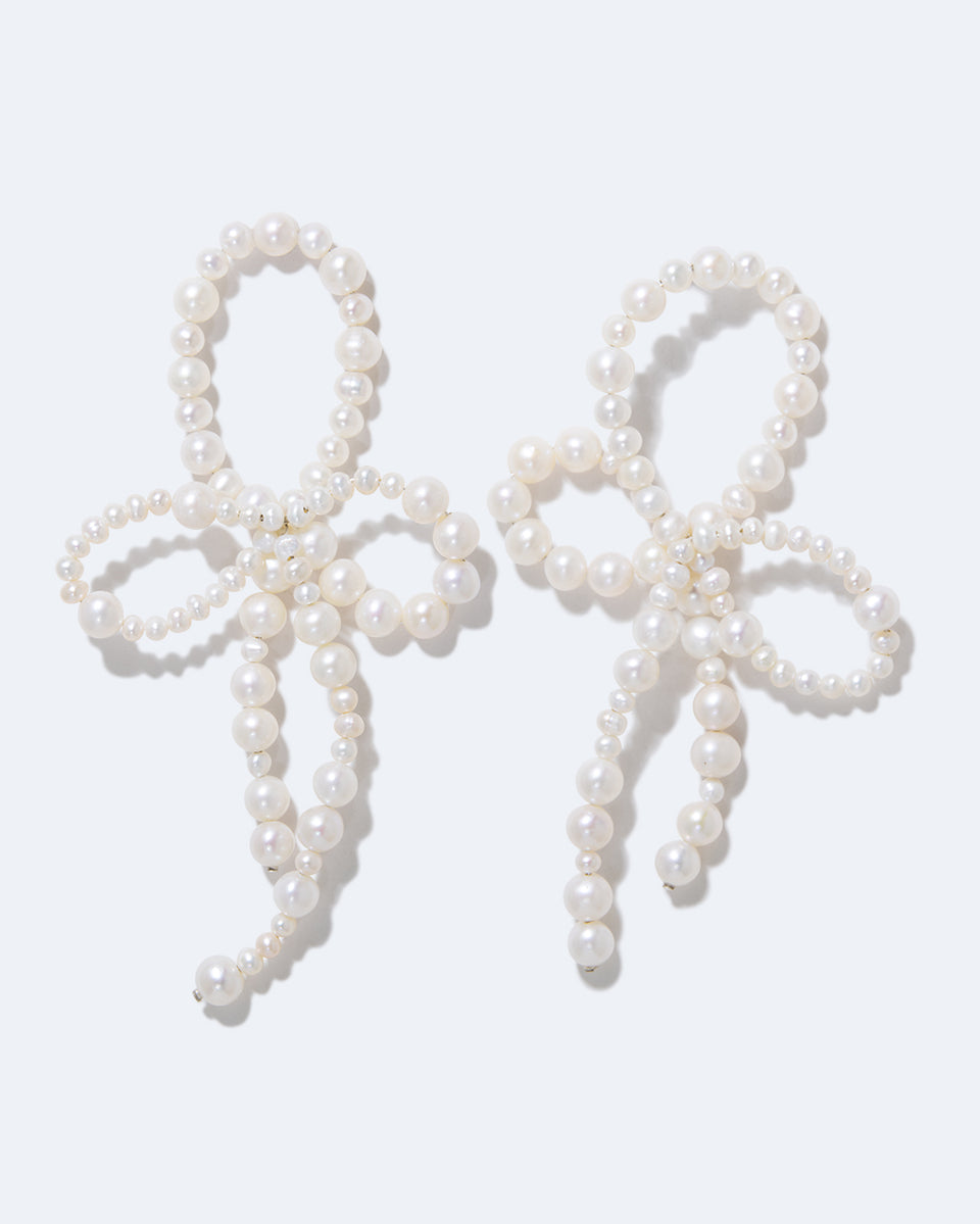 Boucles d'oreilles « Whopping Great » avec perles et argent recyclé