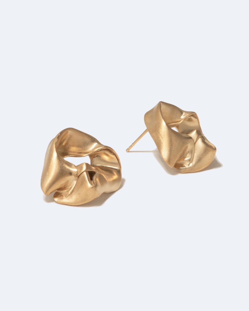 "Notsobig" Scrunch - Recycled Gold Vermeil Earrings