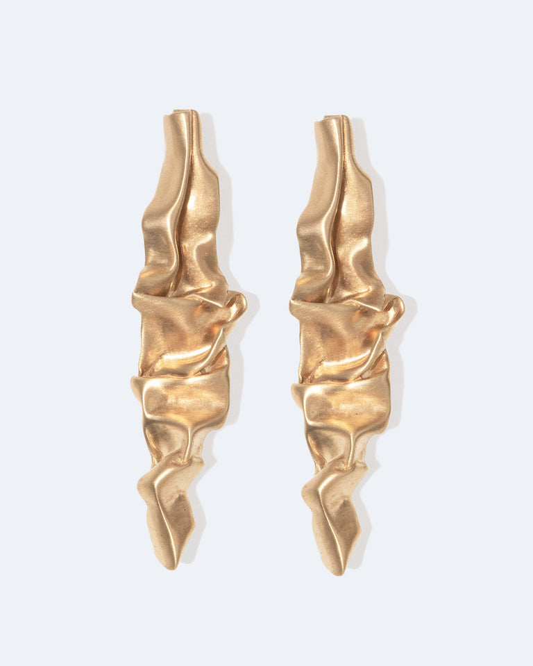 Crumple III -  Recycled Gold Vermeil Earrings