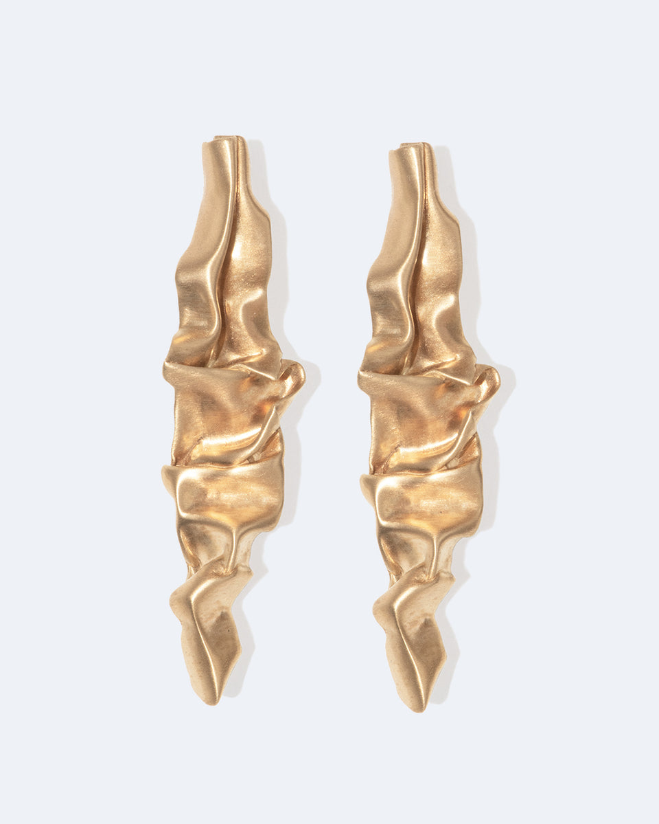 Crumple III -  Recycled Gold Vermeil Earrings