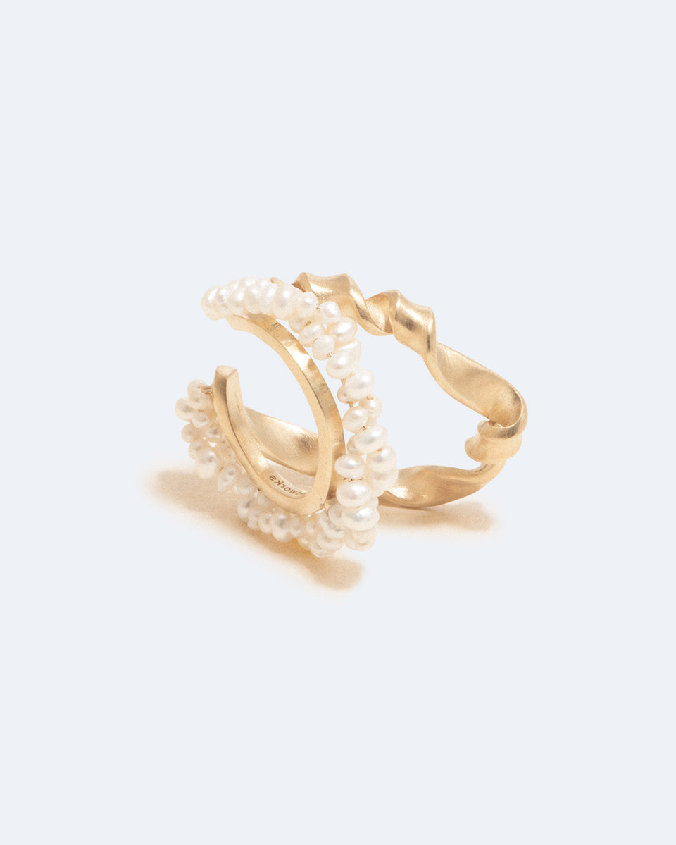 A Negotiation with the Infinite - Freshwater Pearl and Gold Vermeil Ear Cuff