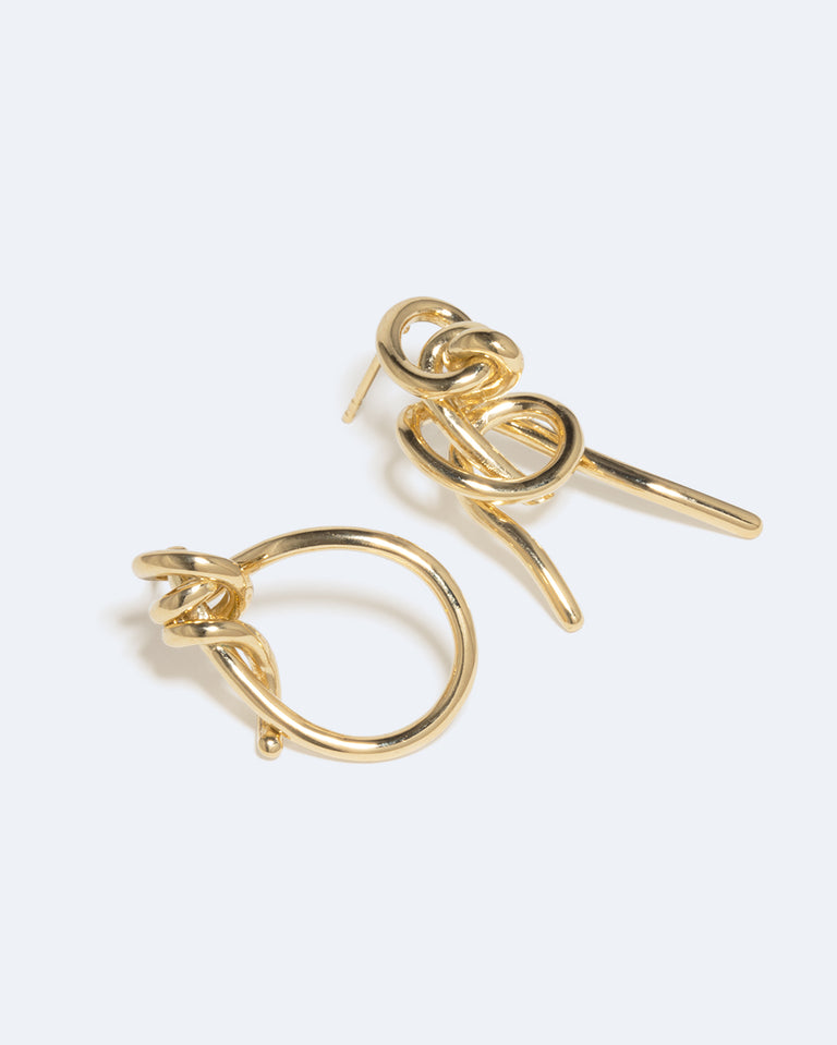 Boucles d'oreilles en vermeil d'or recyclé "Notsobig" Thread II