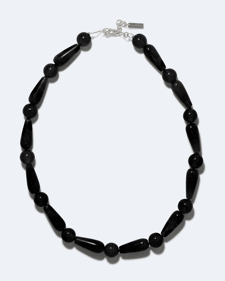 Les Profondeurs du Temps - Collier en onyx noir et argent recyclé