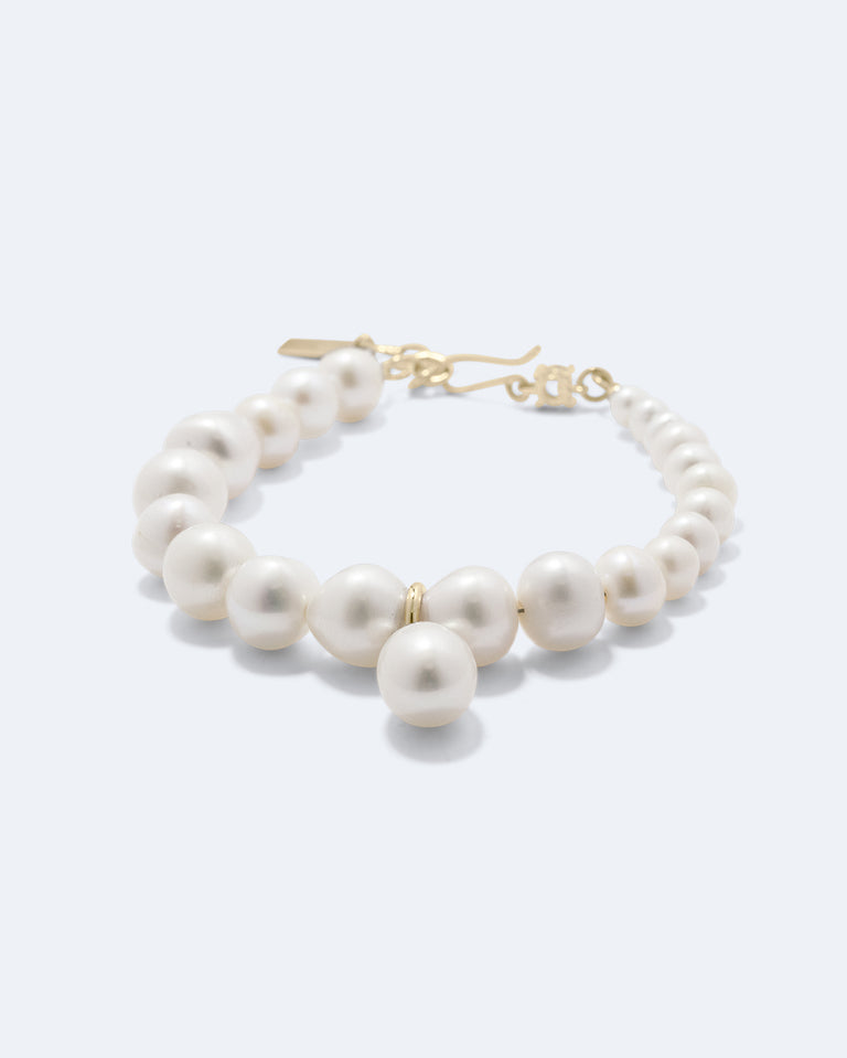 P196 - Bracelet en vermeil recyclé or, perles et zircons