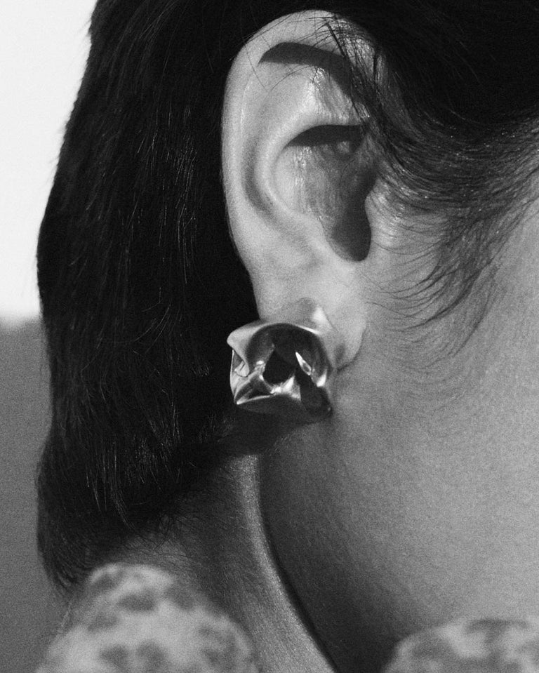 "Notsobig" Scrunch - Recycled Silver Earrings