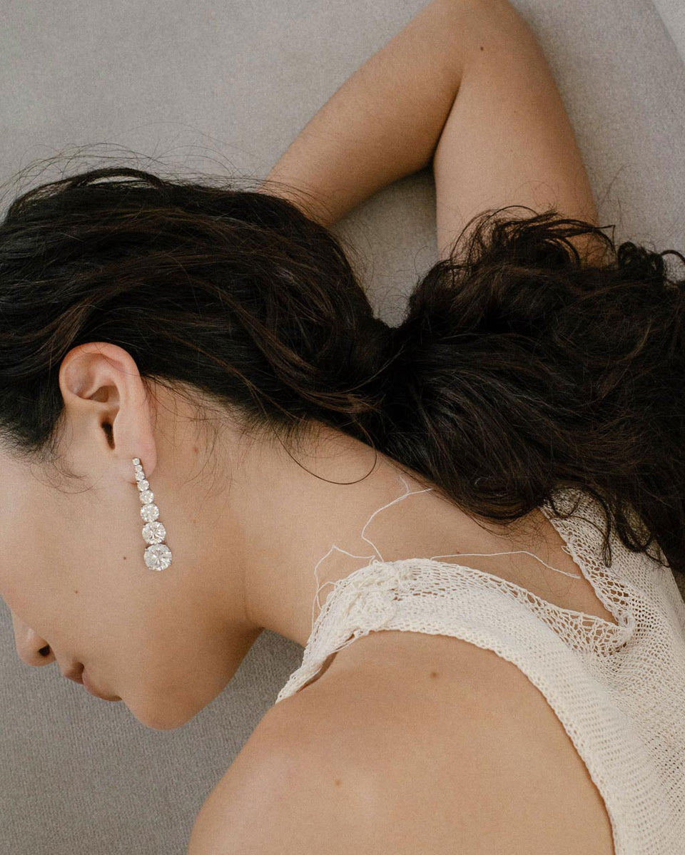 Z10 - Boucles d'oreilles en oxyde de zirconium et argent sterling