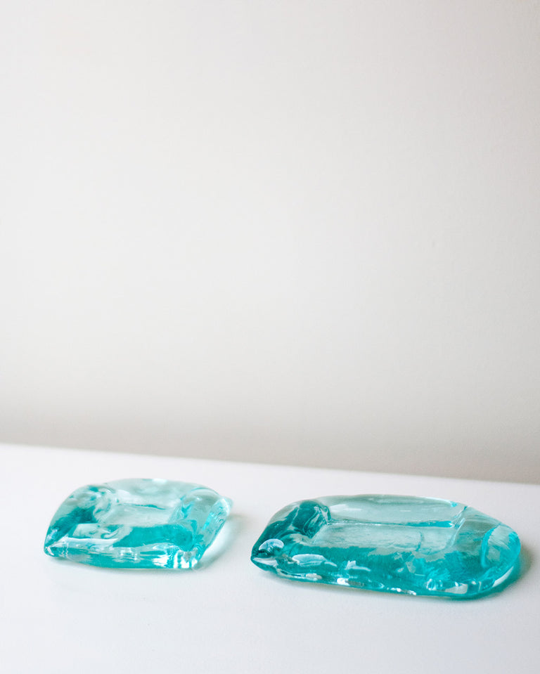 Exhale - Recycled Glass Medium Cushion Ashtray in Clear