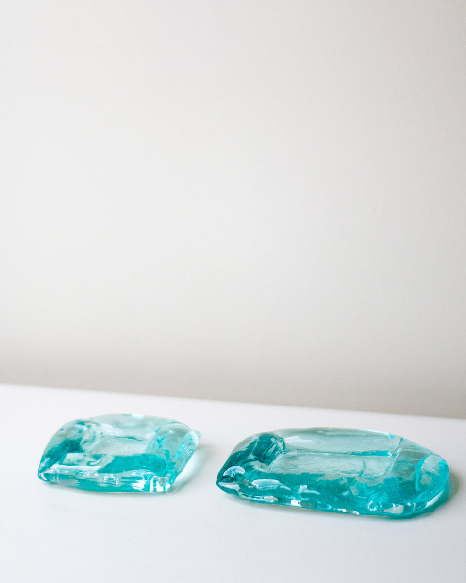 Exhale - Recycled Glass Medium Cushion Ashtray in Clear