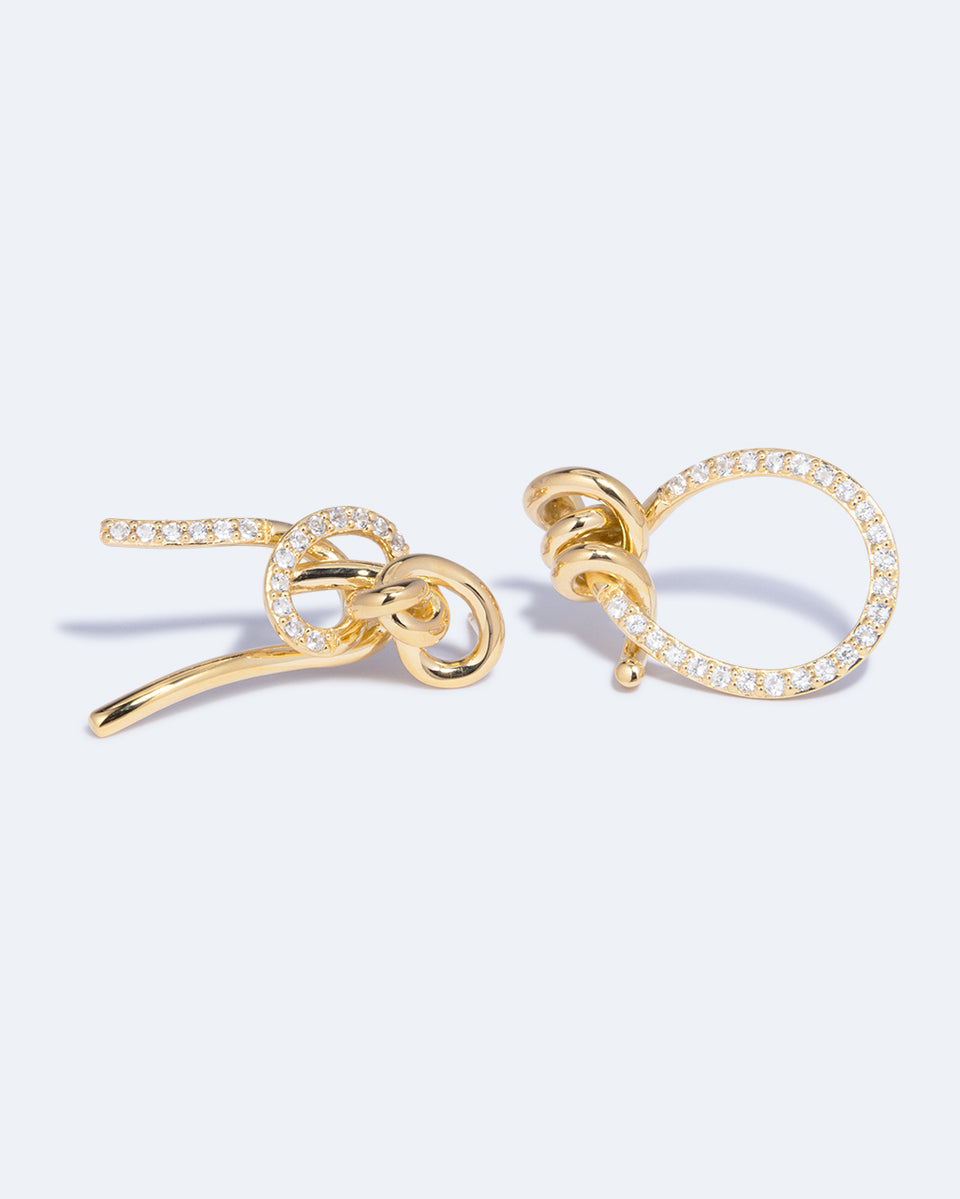 Boucles d'oreilles « Notsobig » Thread II – Topaze blanche et vermeil en or recyclé