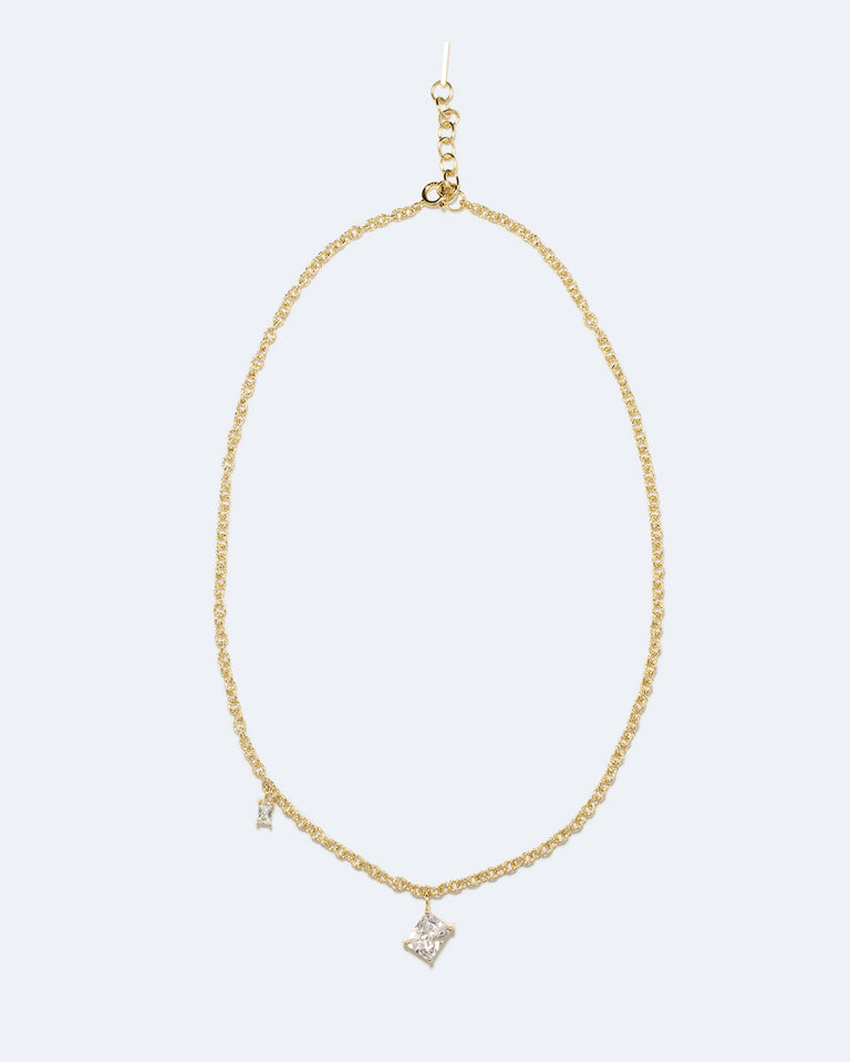 Rêves chiffrés - Collier en zircone et vermeil