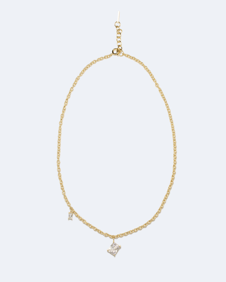 Encrypted Dreams - Zirconia and Gold Vermeil Necklace