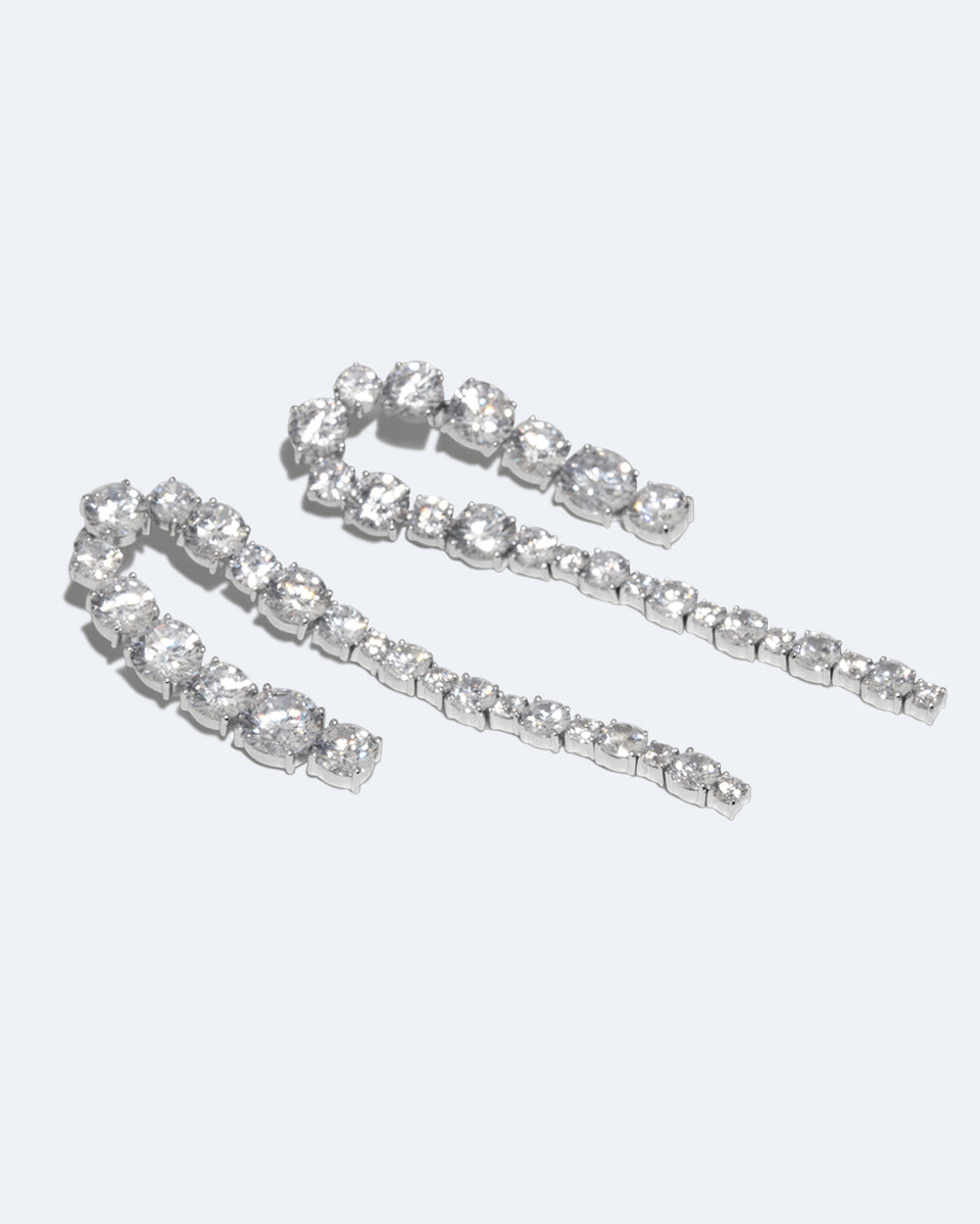 Sleuth - Zirconia and Recycled Silver Earrings