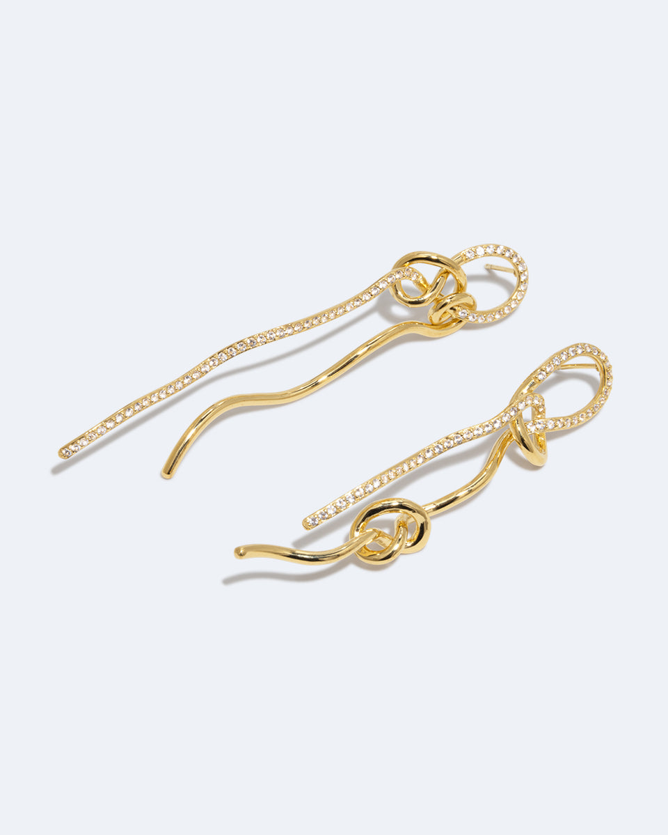 Même le mathématicien ne peut pas créer des choses à volonté – Boucles d'oreilles en topaze blanche et vermeil en or recyclé