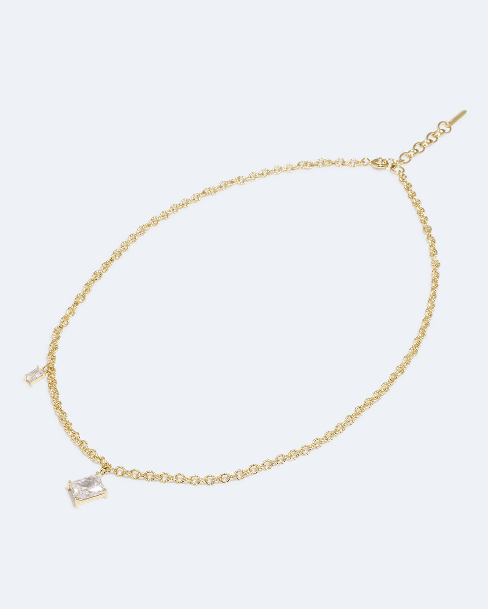 Encrypted Dreams - Zirconia and Gold Vermeil Necklace