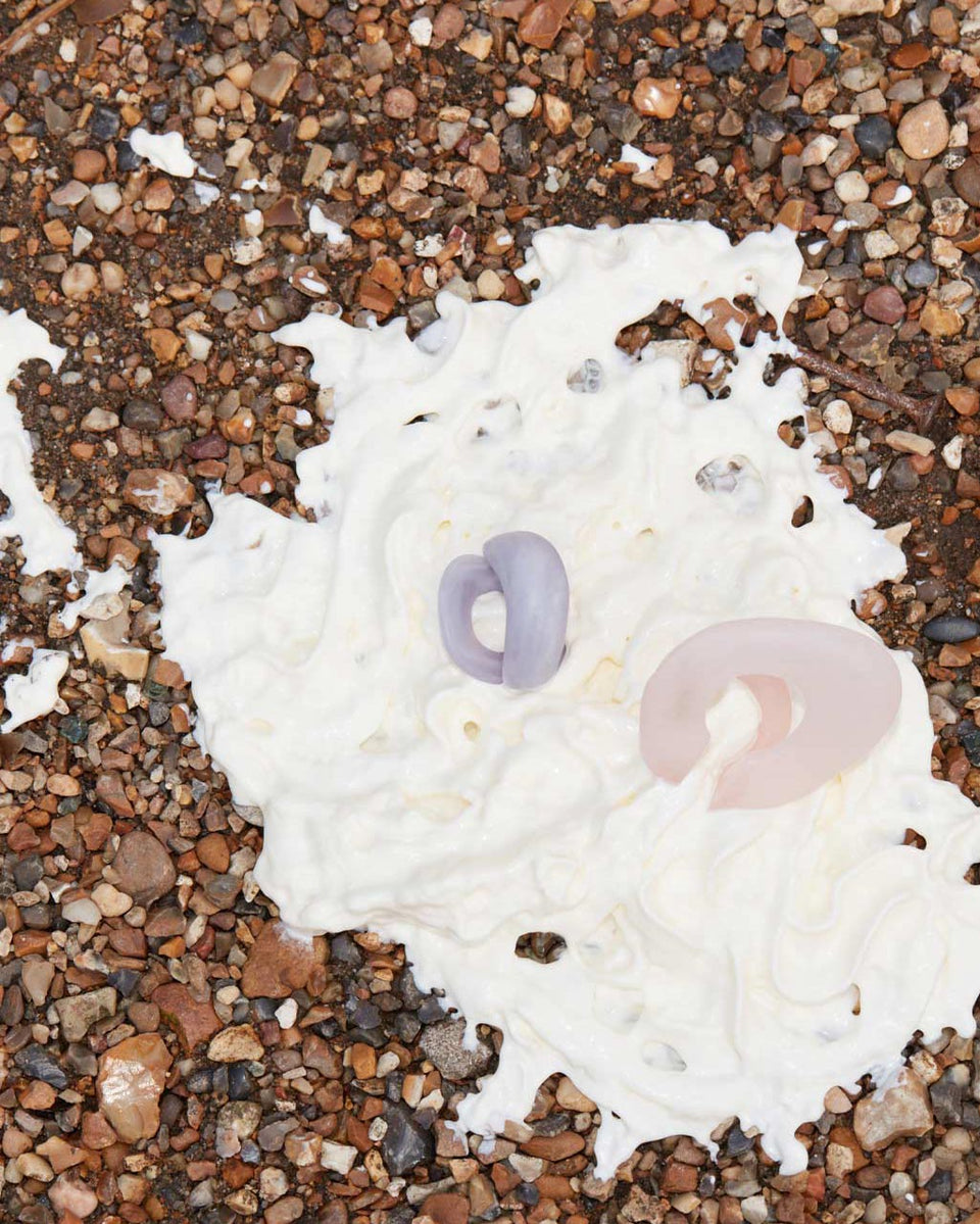 Somewhere Between Fine and Not Fine - Rose Quartz Bio Resin and Gold Vermeil Ear Cuff