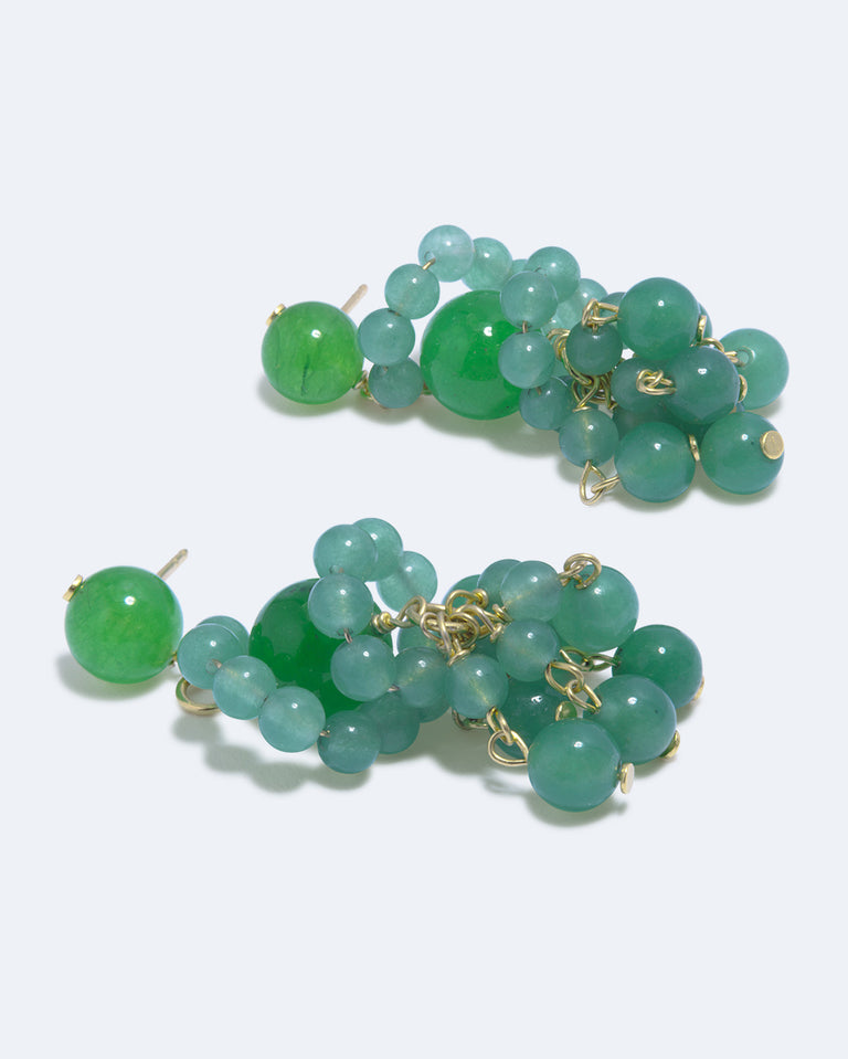 The Aftertaste of a Dream - Green Quartz and Recycled Gold Vermeil Earrings.