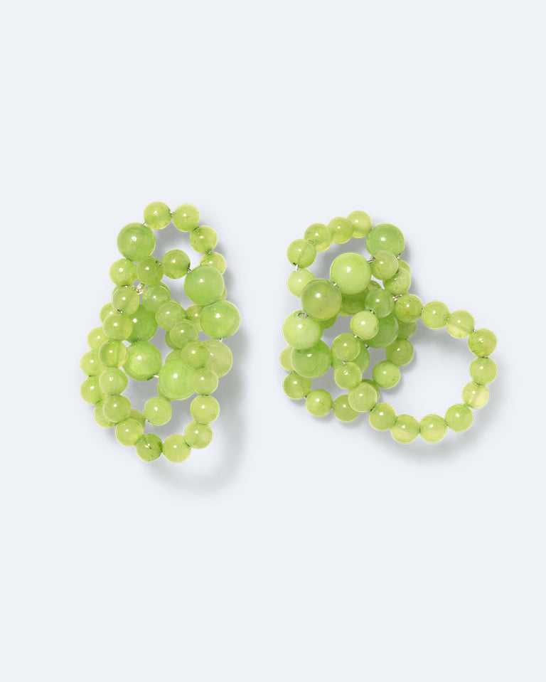 Iceberg - Green Calcite and Recycled Silver Earrings